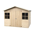 Abri de jardin en bois naturel pour rangement extérieur - 200 x 150 x 180