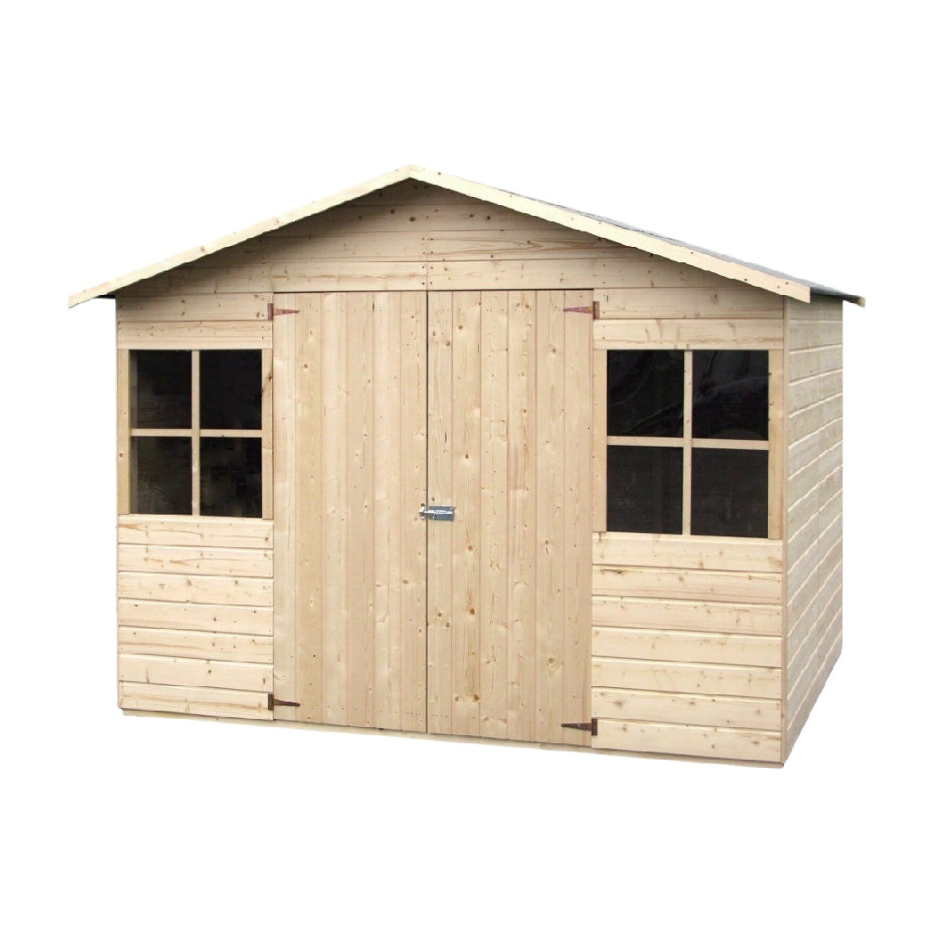 Abri de jardin en bois naturel pour rangement extérieur - 200 x 150 x 180