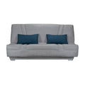 Canapé convertible en tissu gris pour salon - 200 x 90 x 90