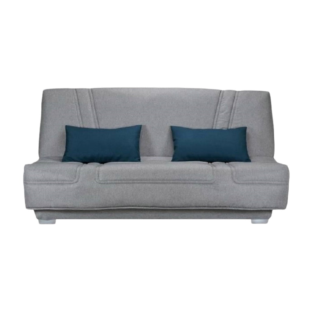 Canapé convertible en tissu gris pour salon - 200 x 90 x 90